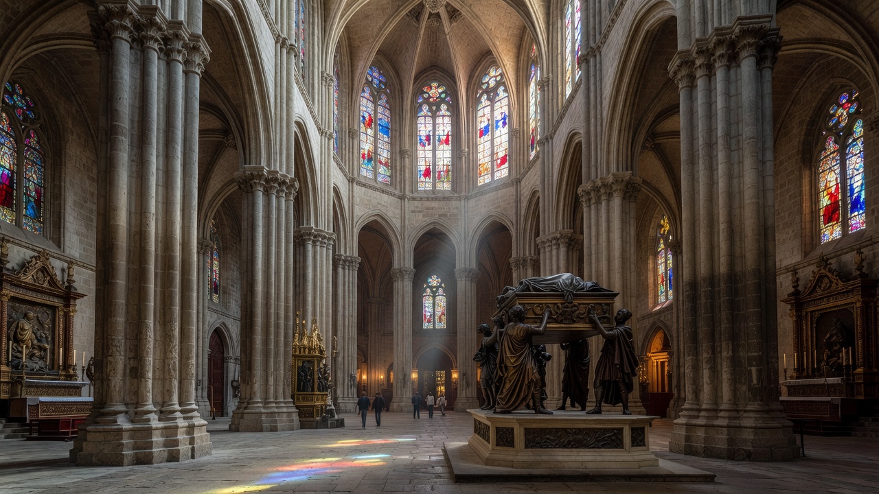 Catedral de Sevilla, vista del interior gótico con retablo mayor